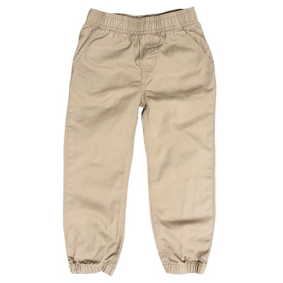 Kids Headquarters 4T boys beige tan cotton khaki joggers pants - Picture 1 of 4